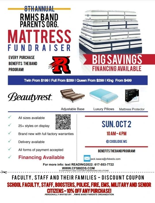 RMHS Band Mattress Fundraiser Flyer 2