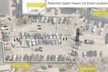 Page 47 from the Select Board packet on potential parking kiosk locations.